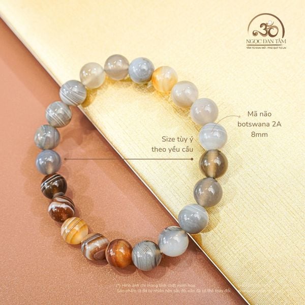 vòng tay mã não botswana 2A 8MM