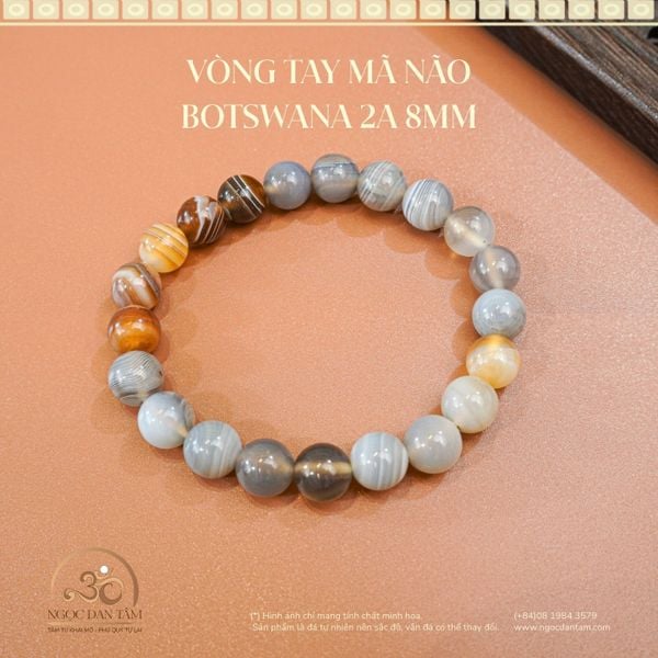 vòng tay mã não botswana 2A 8MM