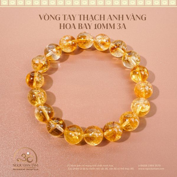 Vòng Tay Thạch Anh Vàng Hoa Bay