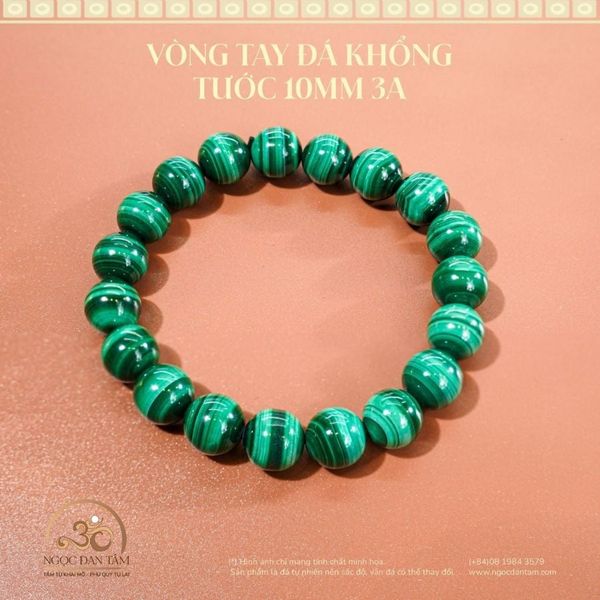 Vòng Tay Đá Khổng Tước 10mm 3A