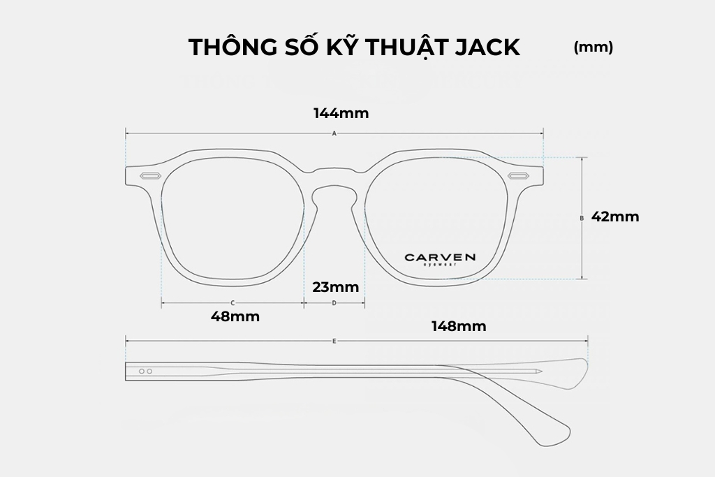THÔNG SỐ KỸ THUẬT GỌNG KÍNH CARVEN JACK C201