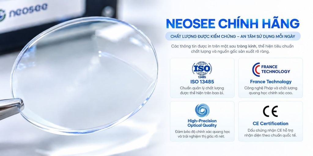 Giấy chứng nhận Tròng kính Neosee