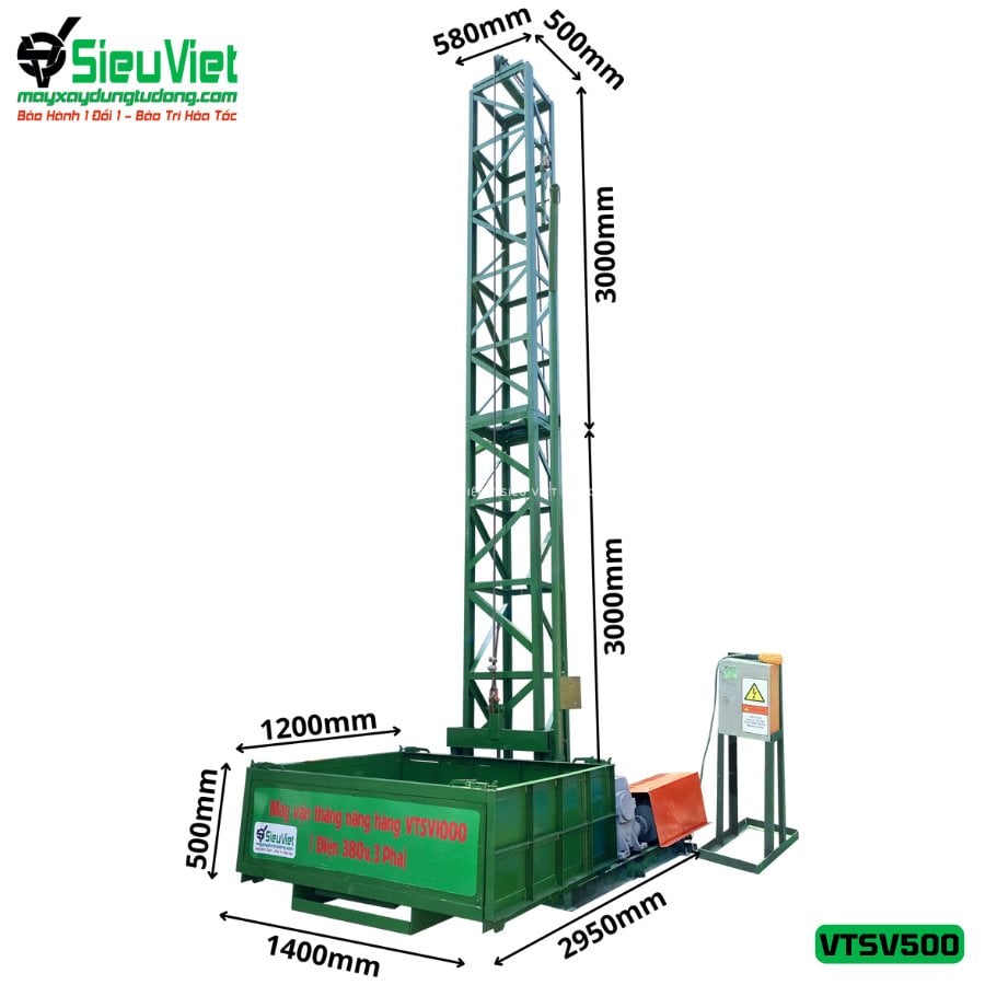 Vận thăng nâng hàng 500kg VTSV500