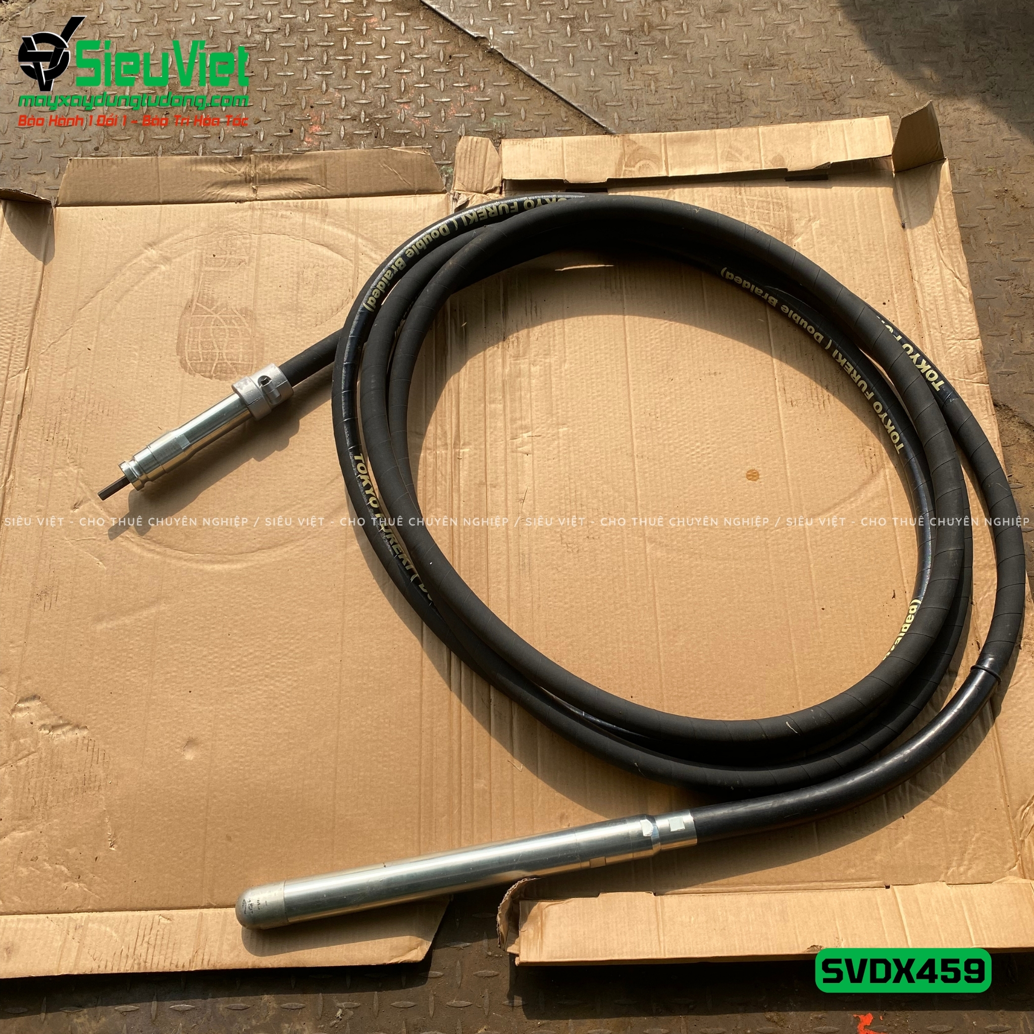 Dây chày vòi đầm dùi (Xăng) phi 45 dài 9m SVDX459 Trung Quốc