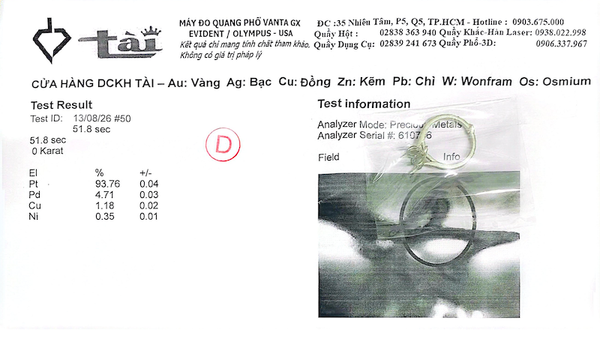 BẠCH KIM PT900 CÓ THỂ KIỂM TRA THÀNH PHẦN BẰNG CÁCH NÀO?
