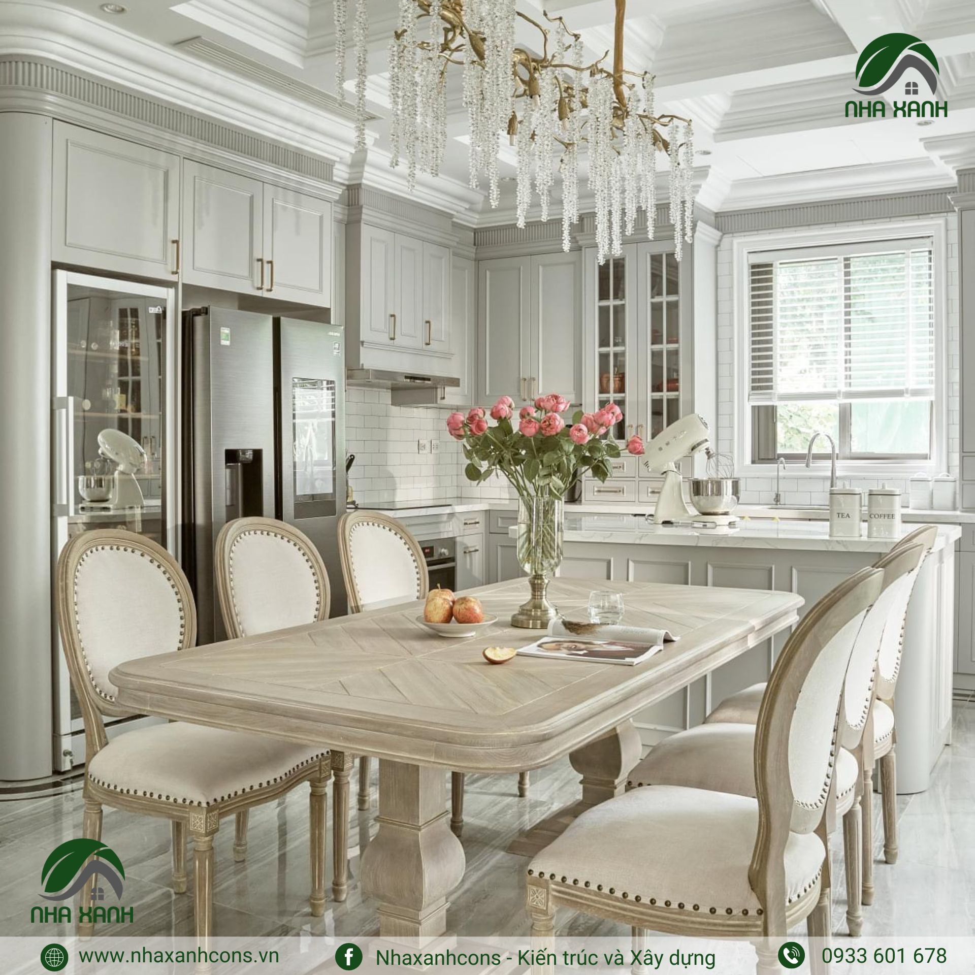 Thiết kế nội thất biệt thự tân cổ điển 2 tầng đẹp