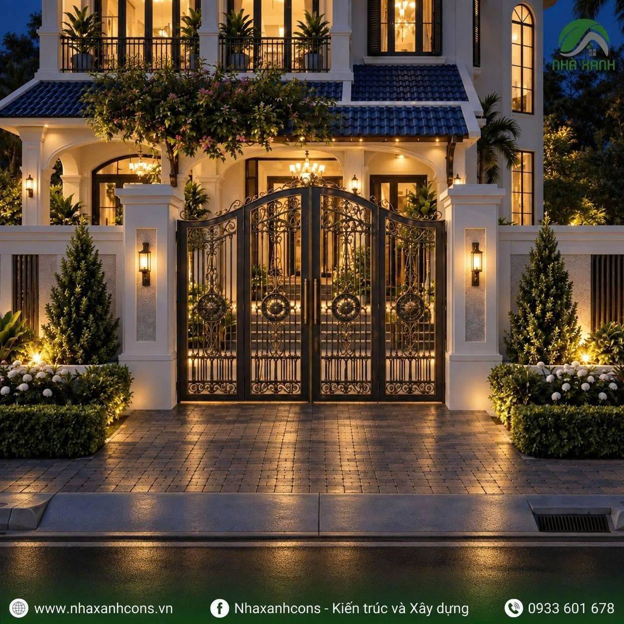 Mẫu biệt thự 2 tầng phong cách Đông Dương