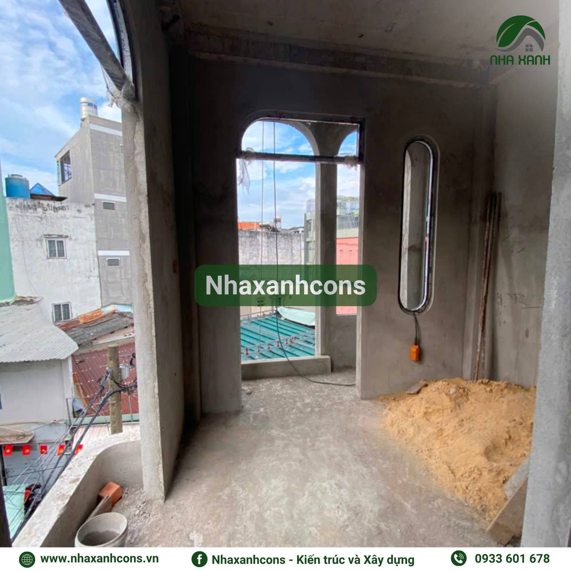 Thi công xây dựng phần thô nhà phố 4 tầng