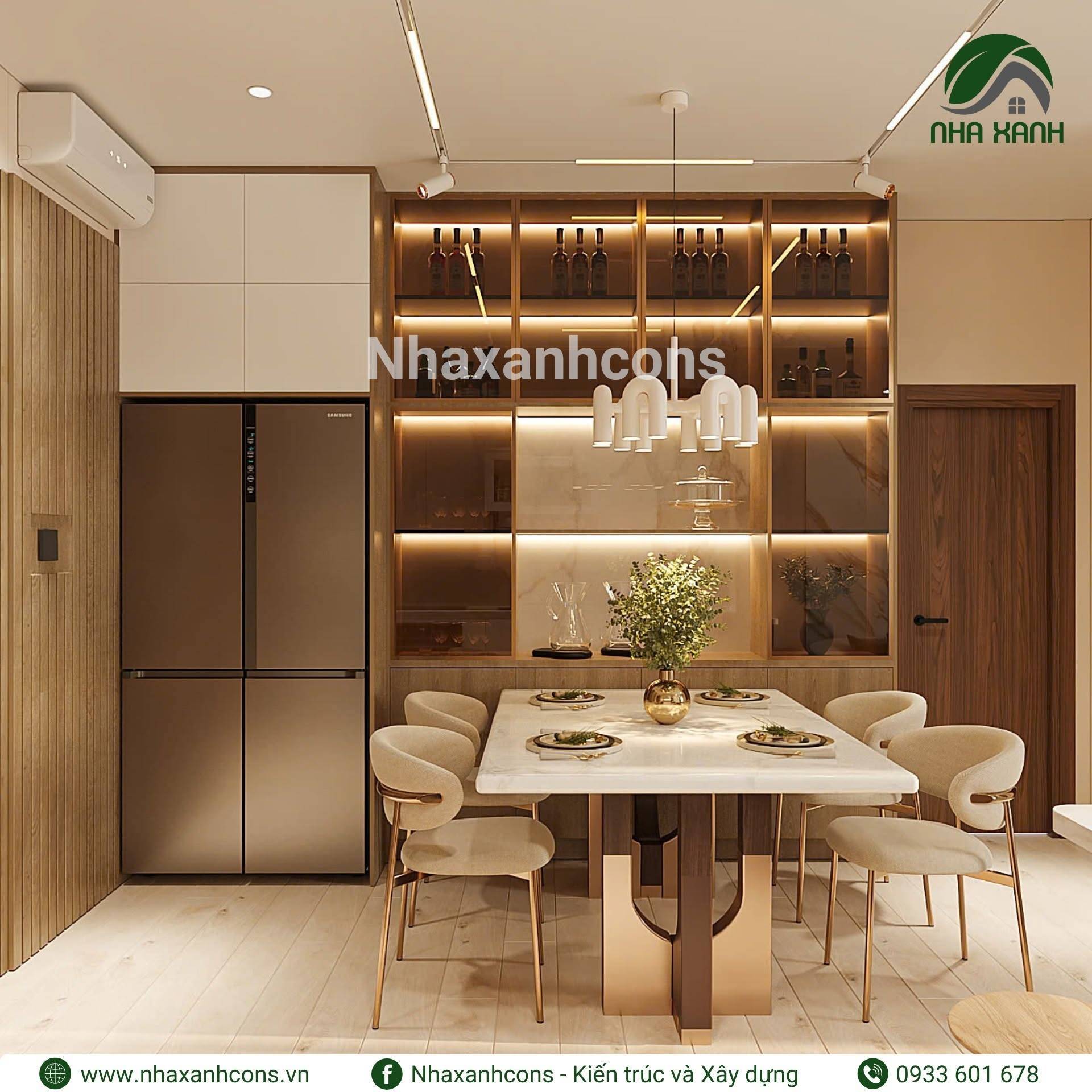 Thiết kế nội thất phòng bếp chung cư King Crown Infinity