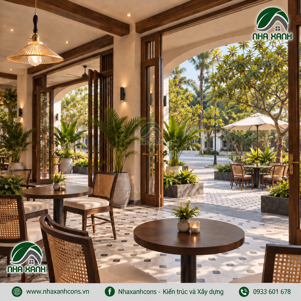 Nội thất quán cafe phong cách Indochine