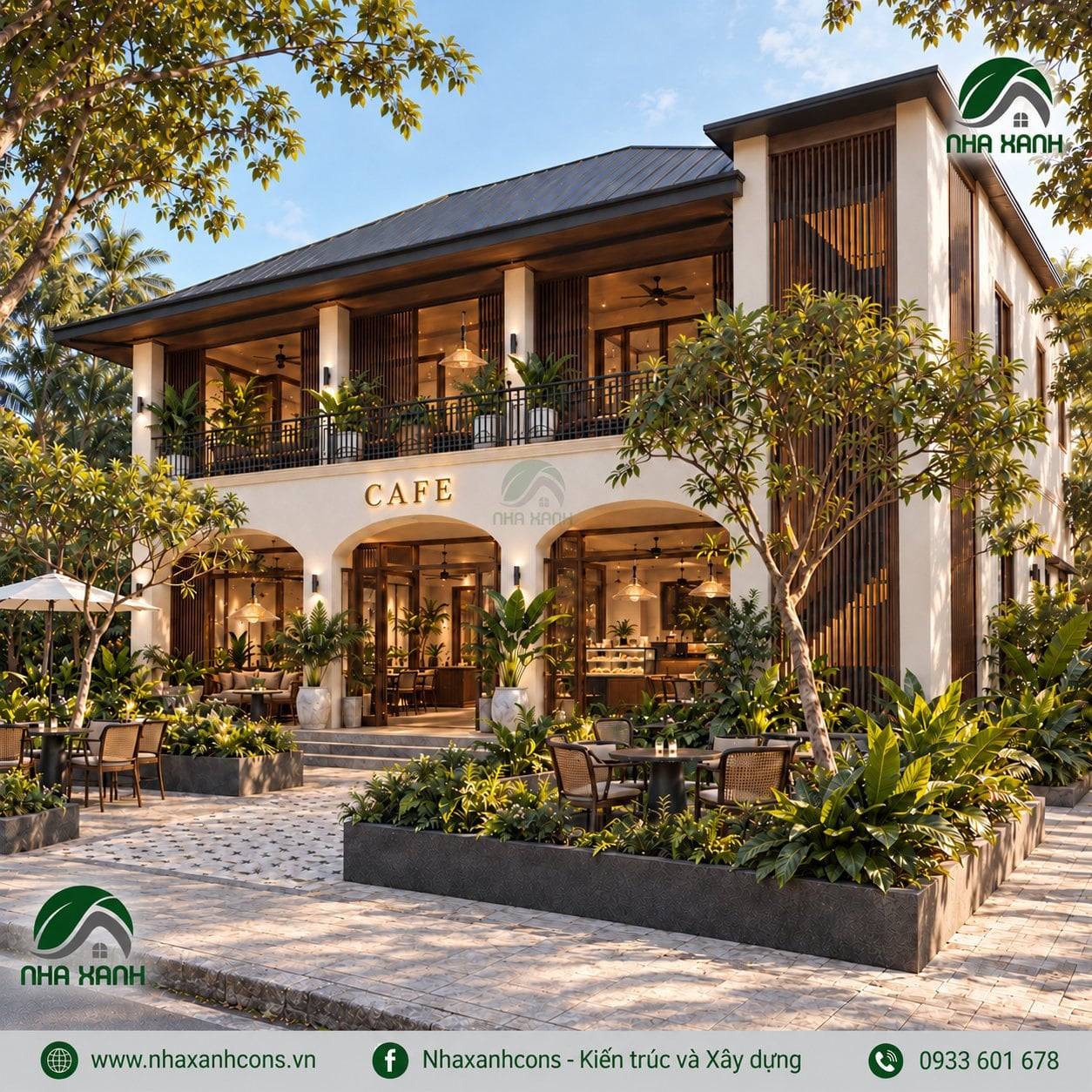 Thiết kế quán cafe phong cách Indochine