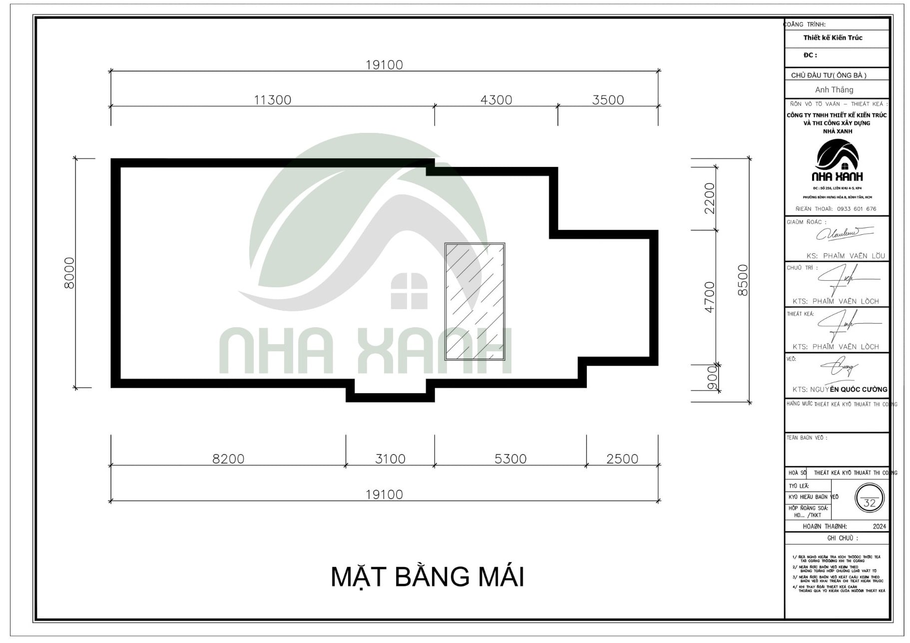 mặt bằng tầng mái biệt thự 3 tầng tân cổ điển kiểu pháp