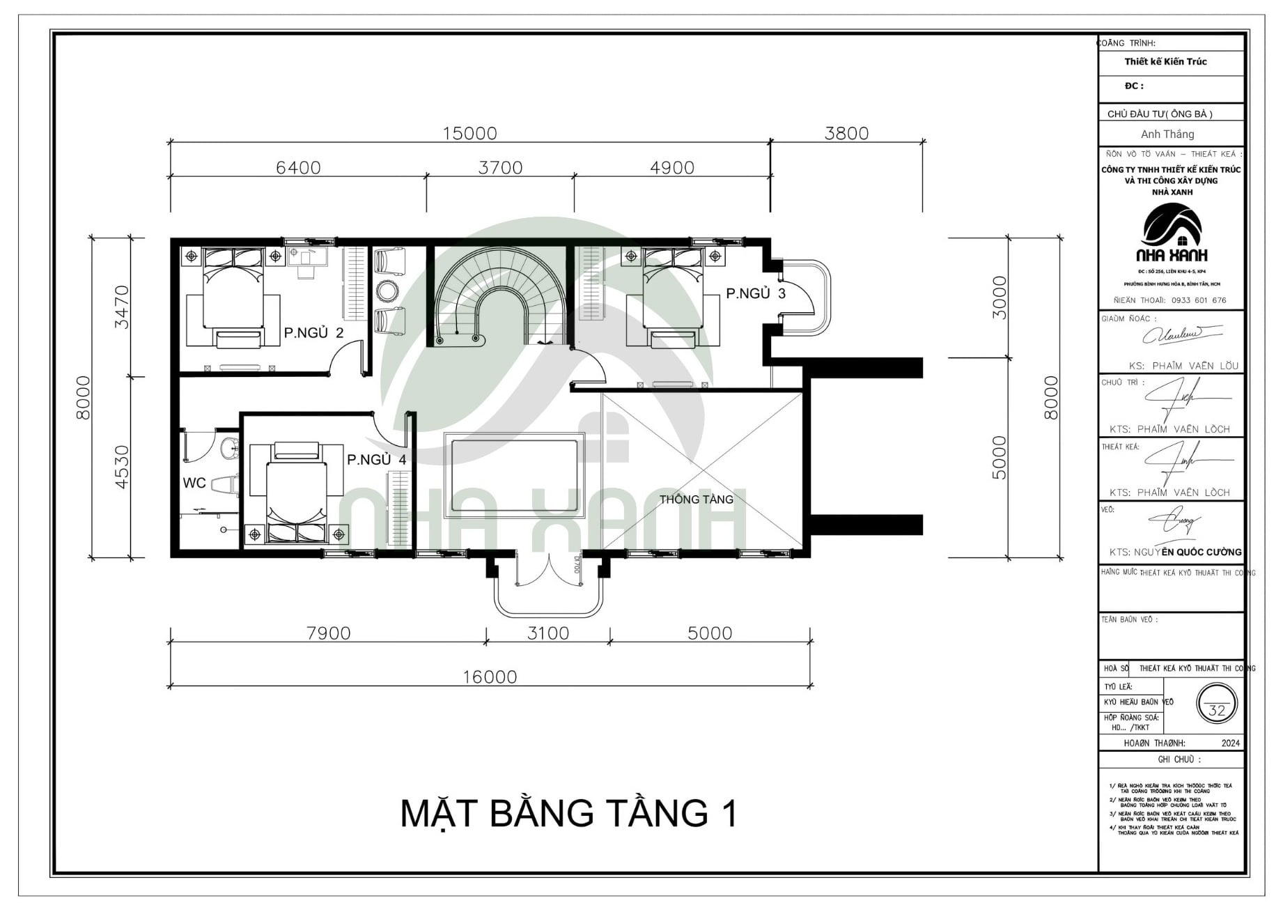 mặt bằng tầng tầng 1 biệt thự 3 tầng tân cổ điển kiểu pháp