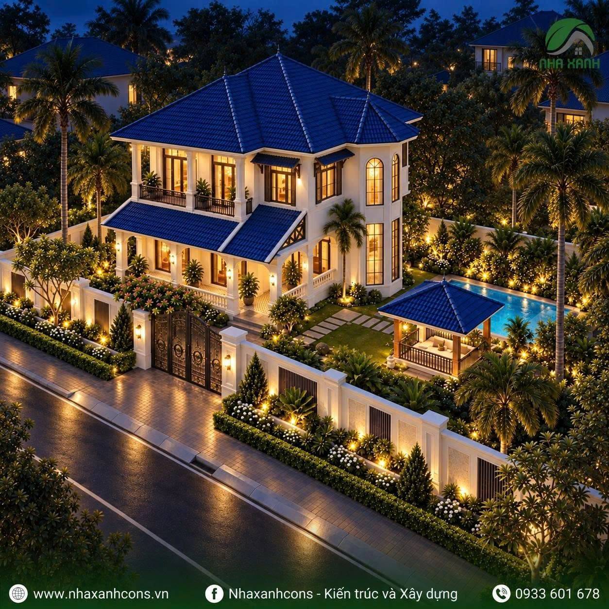 Mẫu biệt thự nhà vườn 2 tầng đẹp