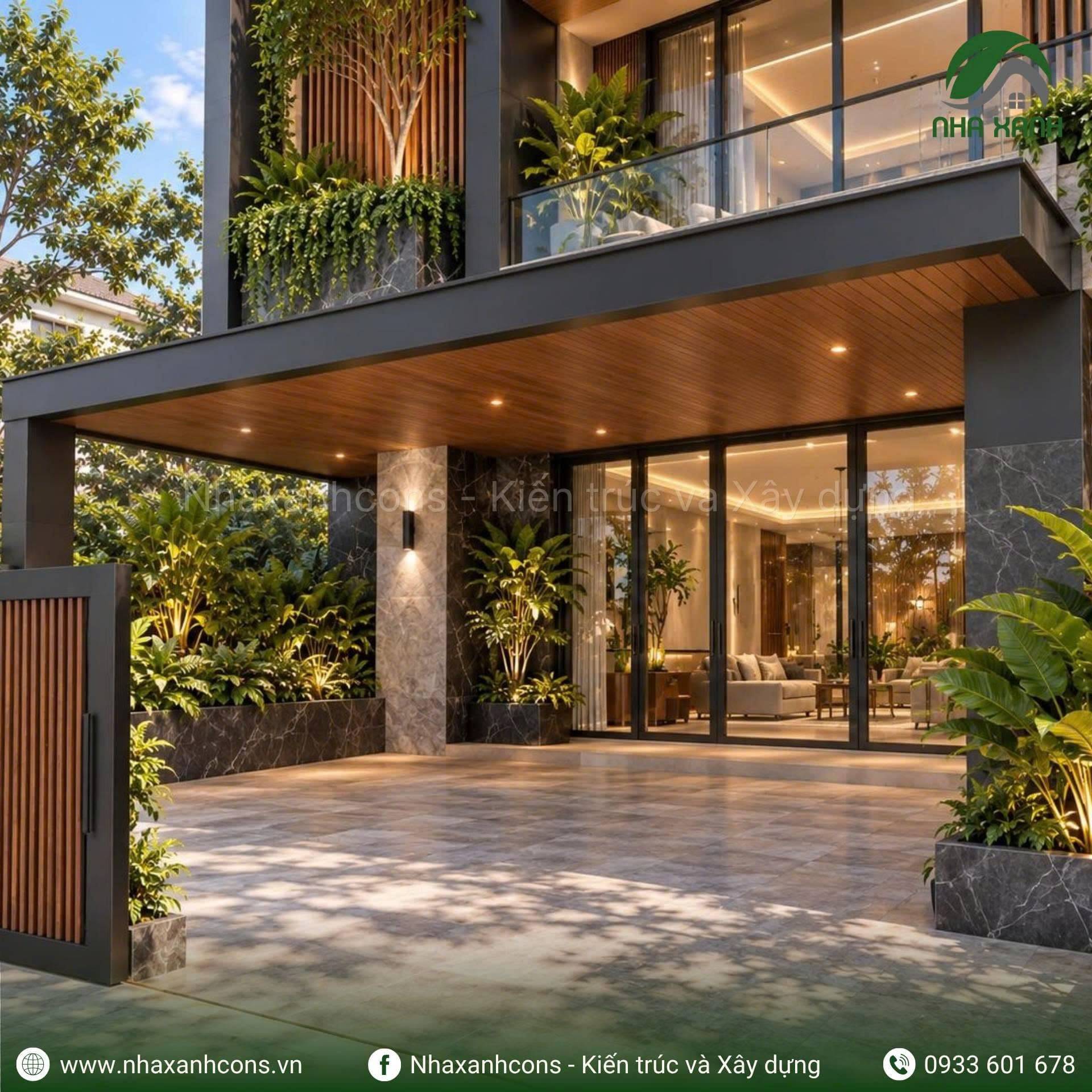 Mẫu nhà villa đẹp mái bằng