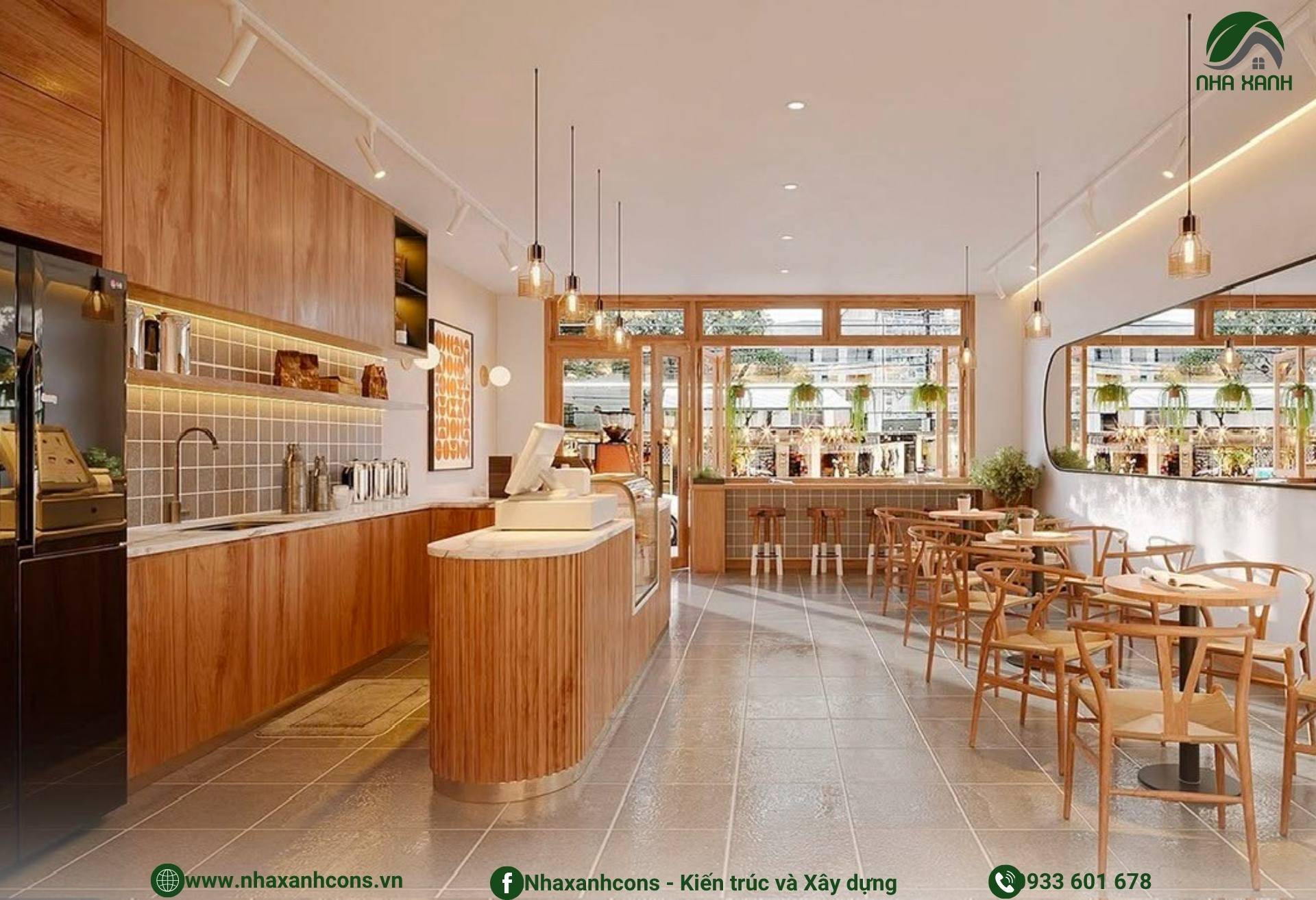 Không gian quán cafe phong cách japandi
