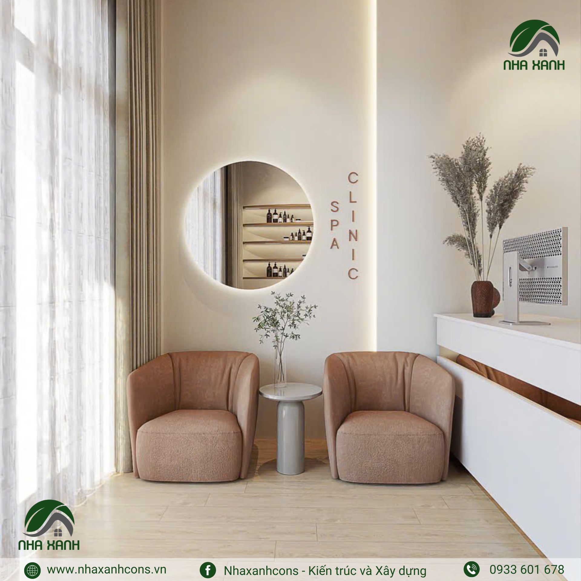 Thiết kế phòng tiếp khách spa tại tphcm