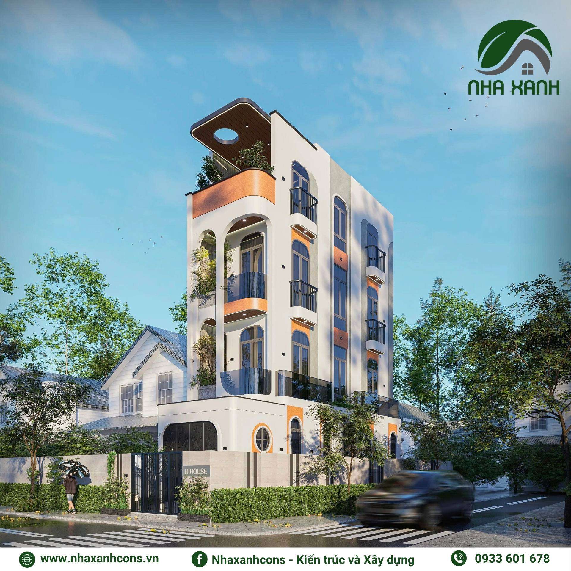 Thi công nhà phố 3 tầng 1 tum