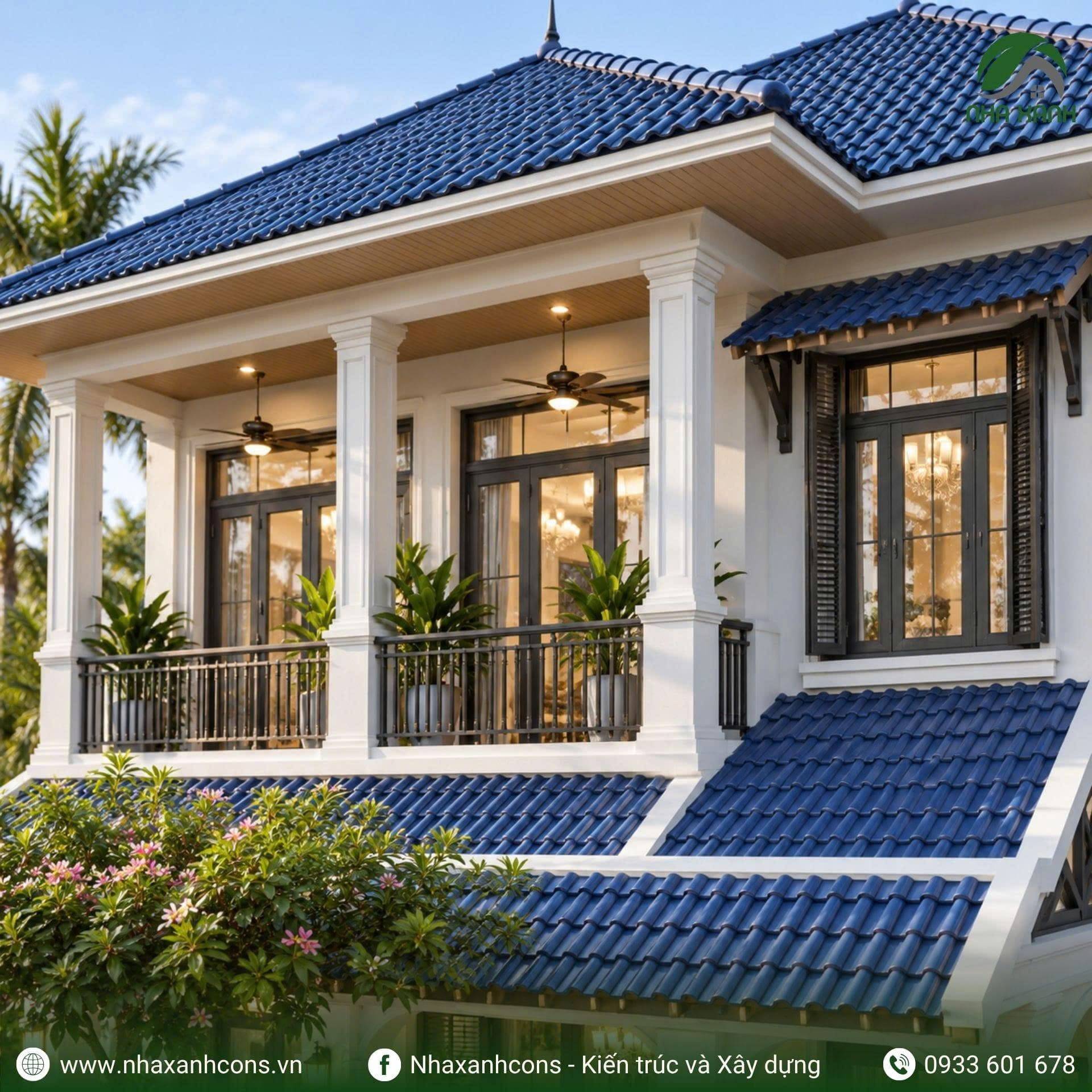 Thiết kế biệt thự 2 tầng mái Nhật