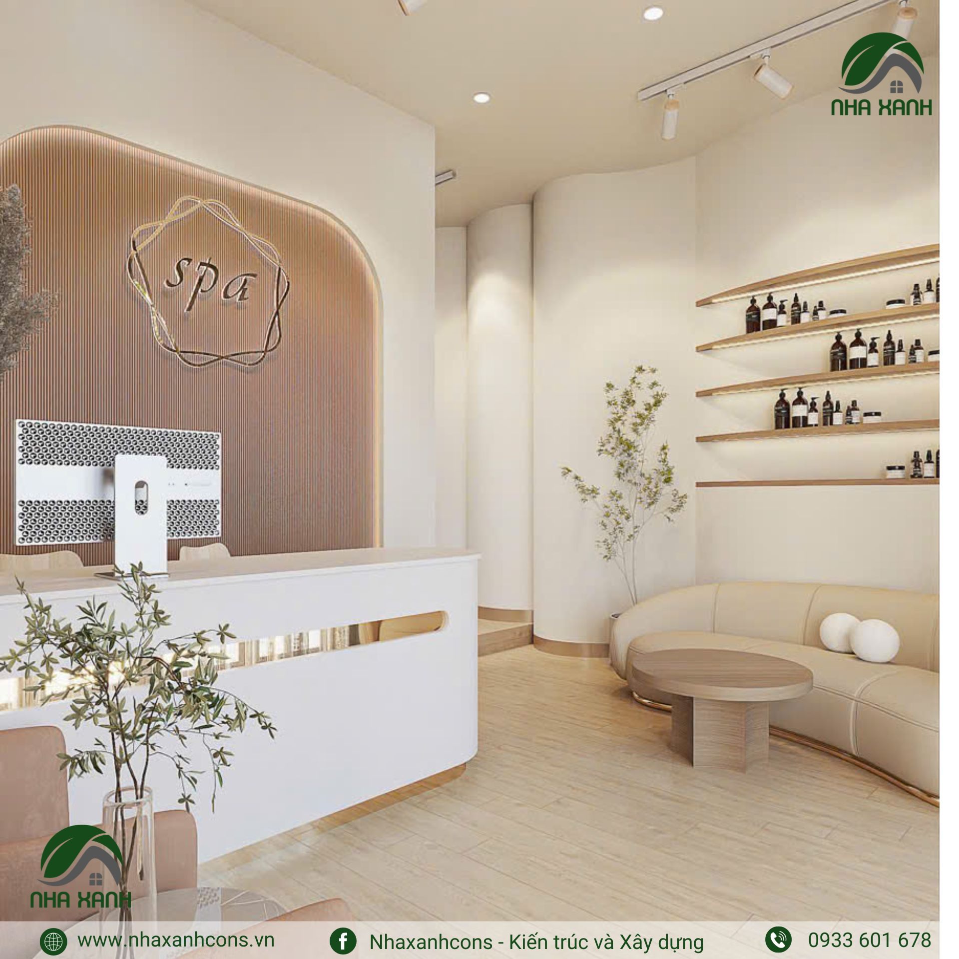 Thiết kế quầy thu ngân spa đẹp