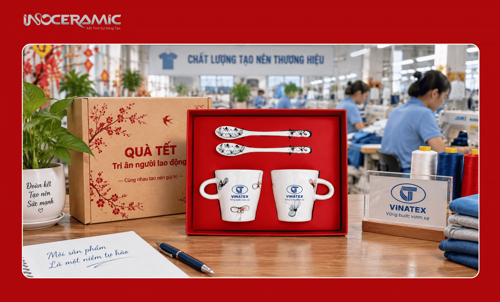 Ly sứ in logo làm quà Tết cho nhà máy 2027 dành tặng công nhân