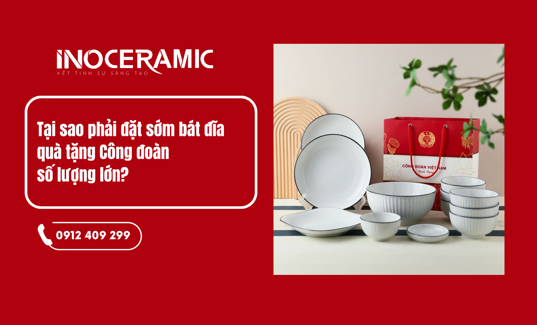 Xưởng sản xuất bát đĩa in logo - quà tặng công đoàn KCN số lượng lớn