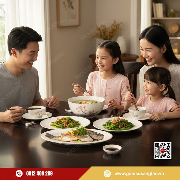 hộp quà Tết gốm sứ Bát Tràng in logo doanh nghiệp