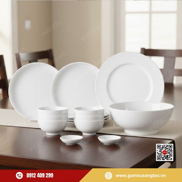 Hộp quà Tết gốm sứ Bát Tràng in logo công ty sang trọng