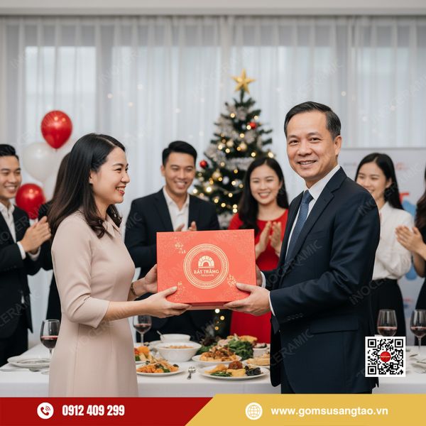 Bộ bát cơm men trắng làm quà Tết cho viên chức nhà nước