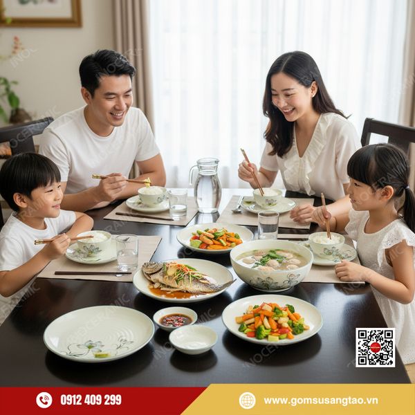 Set quà Tết gốm sứ hoa sen xanh cao cấp – lựa chọn tinh tế của doanh nghiệp