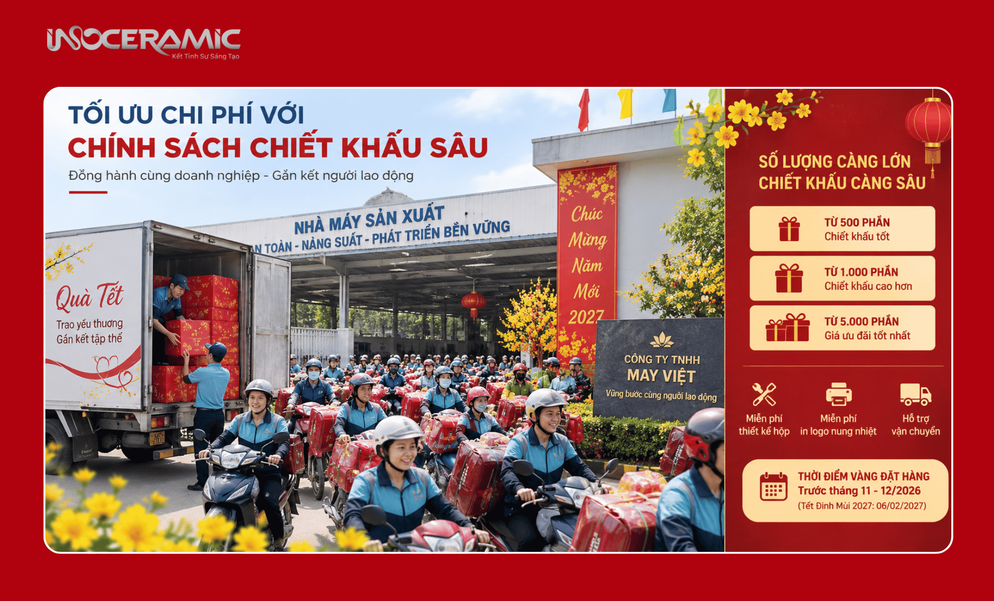 Quà tết cho nhà máy tối ưu chi phí với chính sách chiết khấu sâu