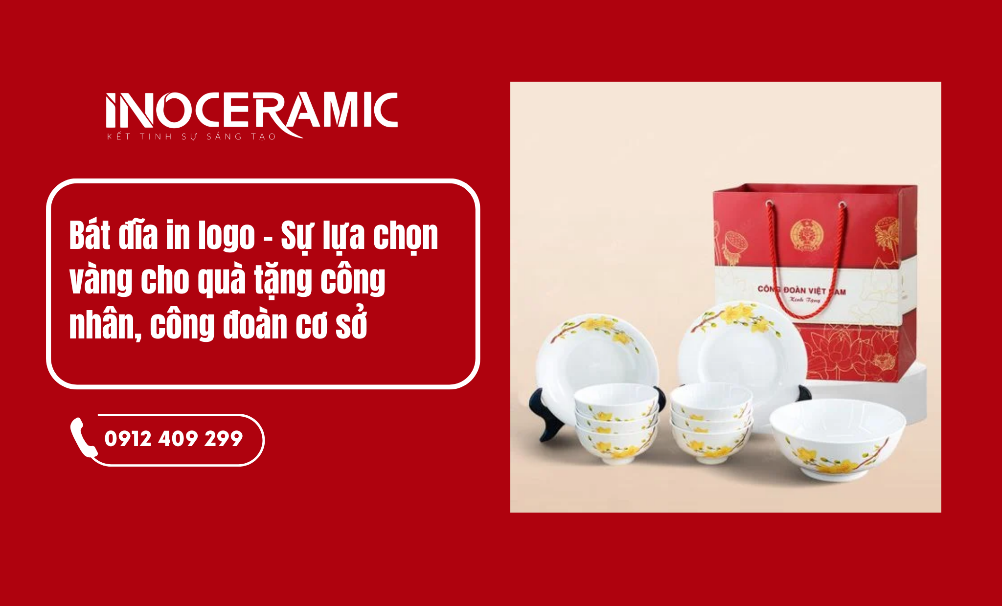 Xưởng sản xuất bát đĩa in logo - quà tặng công đoàn KCN số lượng lớn