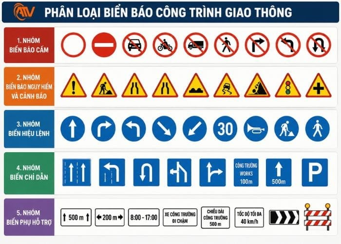 Phân loại những biển báo công trình giao thông phù hợp cho môi trường