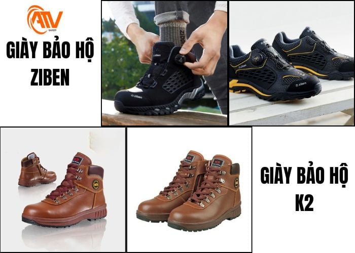 Giày bảo hộ thương hiệu Ziben và thương hiệu K2