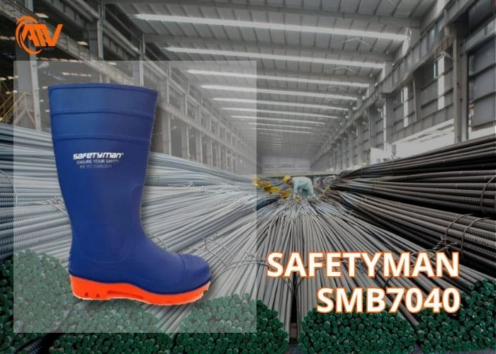 Ủng cao su thương hiệu Safetyman SMB7040 với mũi thép chắc chắn và an toàn