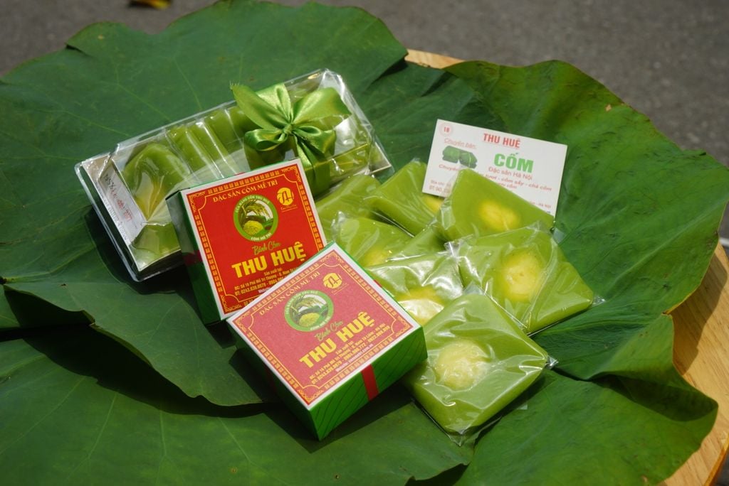 bánh cốm hà nội truyền thống nhân đậu xanh thương hiệu cốm thu huệ