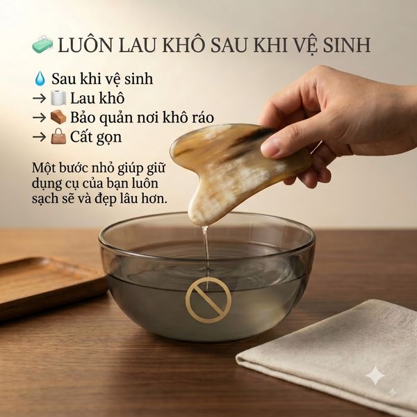 Luôn lau khô sau khi vệ sinh