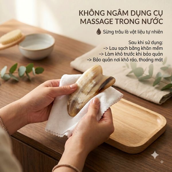 Không nên ngâm dụng cụ massage trong nước