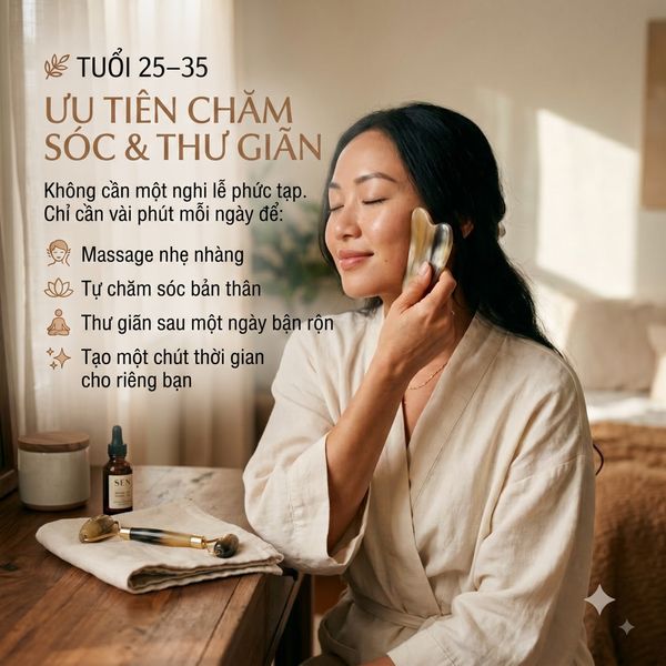 Độ tuổi 25–35: Ưu tiên chăm sóc và thư giãn
