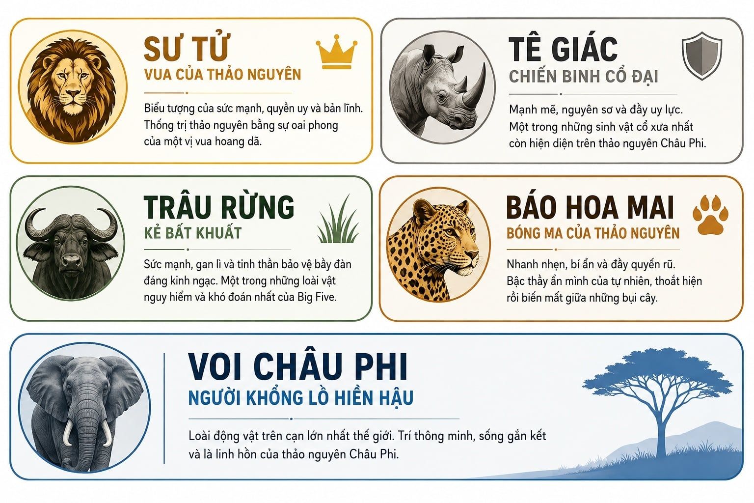 Big Five châu Phi trong hành trình Huyền Thoại Đông Phi HaloBay Travel
