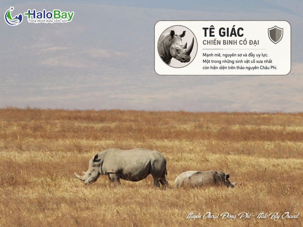 Tê Giác Châu Phi trong hành trình Huyền Thoại Đông Phi HaloBay Travel