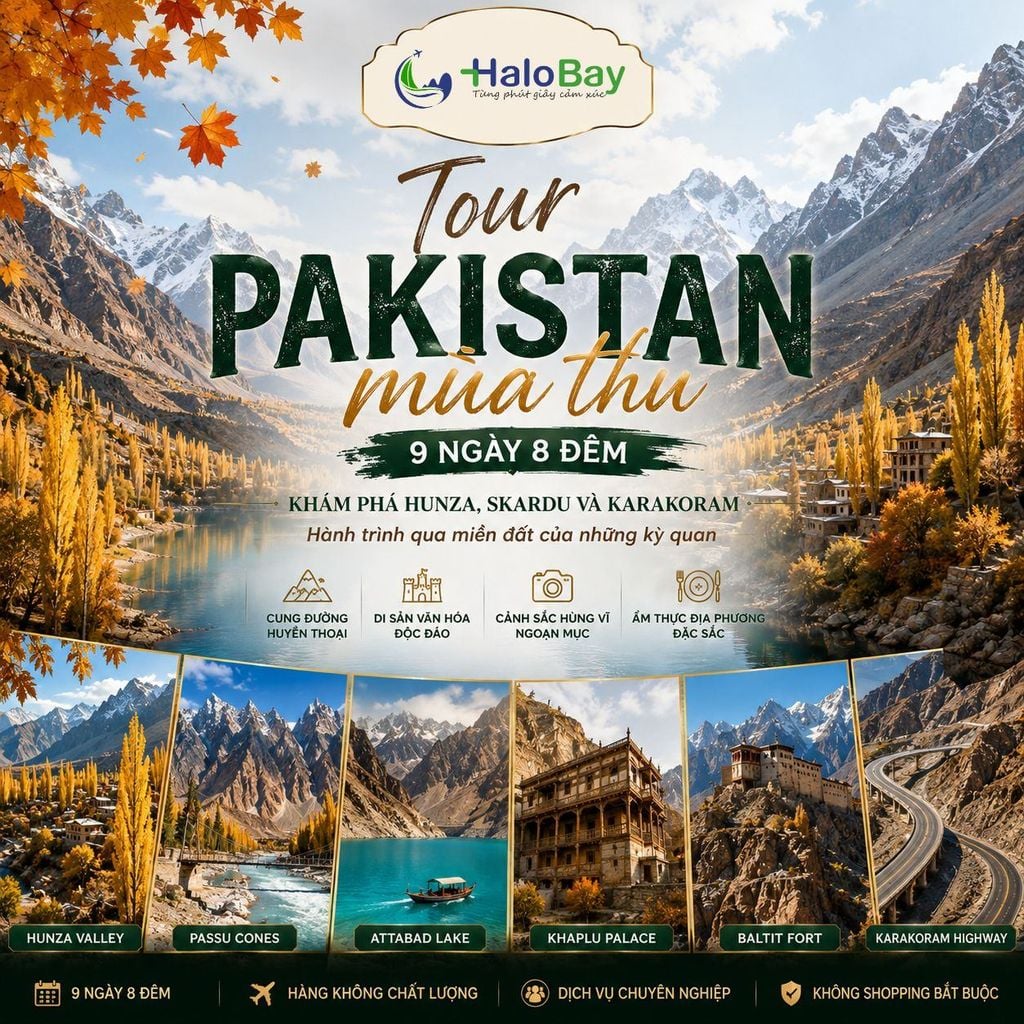 Tour Pakistan mùa thu 9 ngày 8 đêm HaloBay Travel