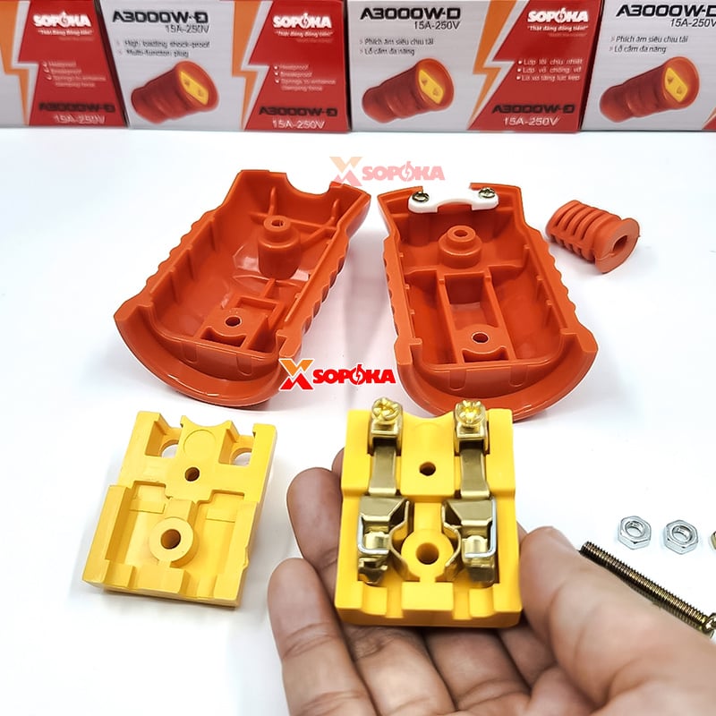 Phích Cắm Điện Âm Siêu Chịu Tải 3000W A3000W-D SOPOKA