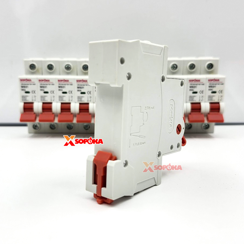 SOPOKA Cầu Dao Gạt Tay 1 Ngã 1P MS21 (dải 15A–80A)