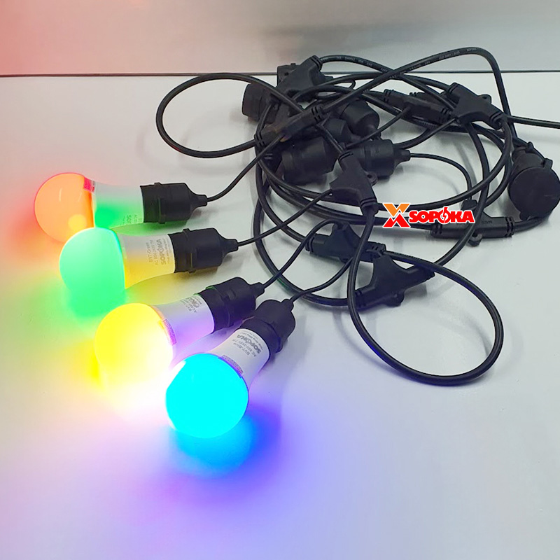 Dây Đui Bóng Đèn Trang Trí 5m 7.5m 10m Loại Thả Màu Đen SOPOKA