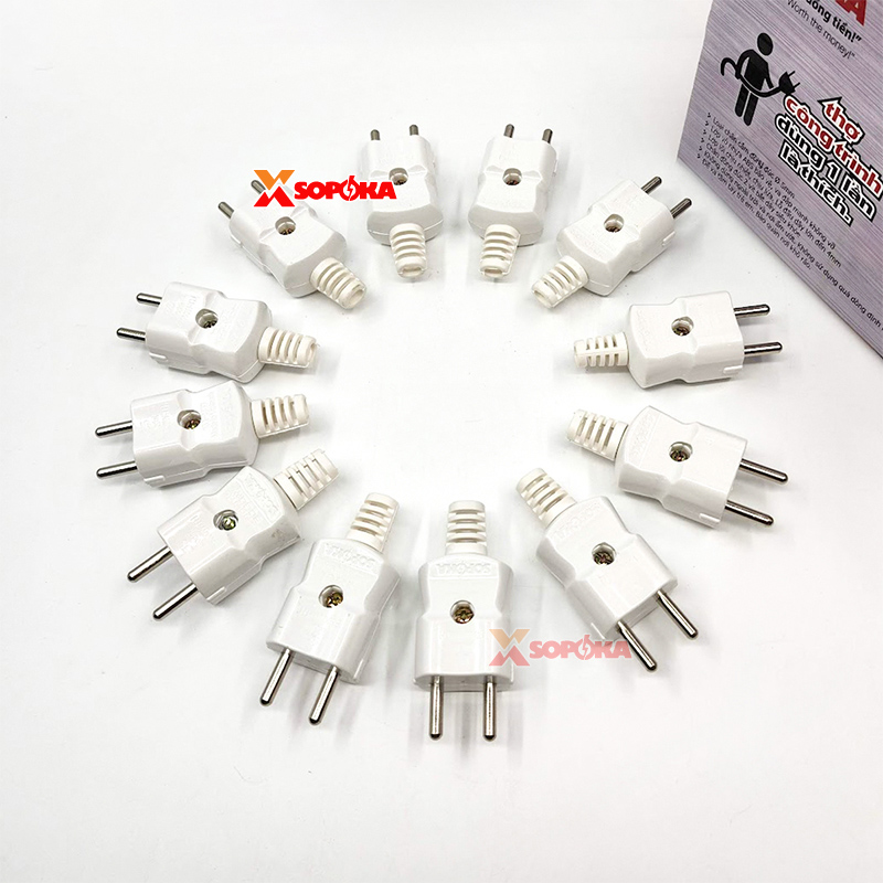 SOPOKA Phích Cắm Siêu Chịu Tải Thân Hẹp P3000W-TH 3000W Ø5 – 15A 250V