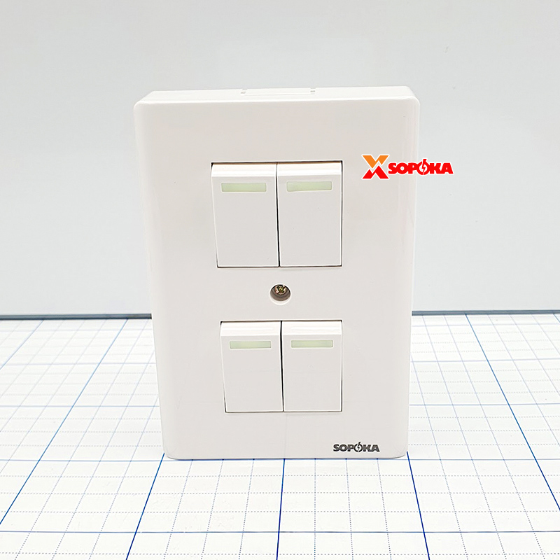 Bảng Điện Lắp Nổi Cao Cấp Dòng E 4 Công Tắc E4S SOPOKA