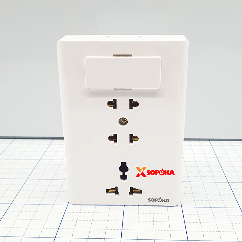 Bảng Điện Lắp Nổi Cao Cấp Dòng E 3 Ổ Cắm E8A SOPOKA