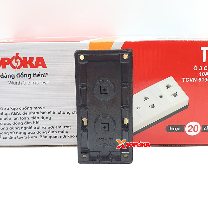 Ổ Cắm Điện Gắn Táp Lô 3 Lỗ T31 SOPOKA 2200W