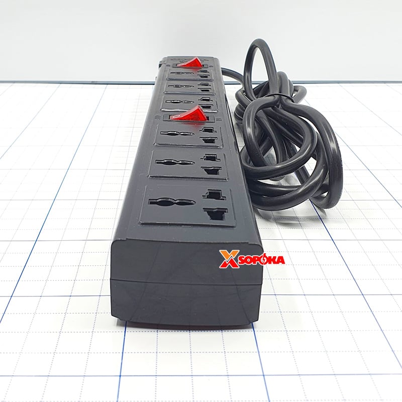 Ổ Cắm Điện 6 Lỗ 2200W Lõi Sứ Chống Cháy Tự Ngắt Điện Quá Tải 6T SOPOKA